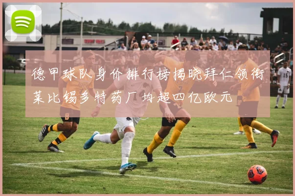 德甲球队身价排行榜揭晓拜仁领衔莱比锡多特药厂均超四亿欧元